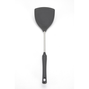 Ustensiles de cuisine en silicone en acier inoxydable d&#39;une spatule en silicone antiadhésive à haute température